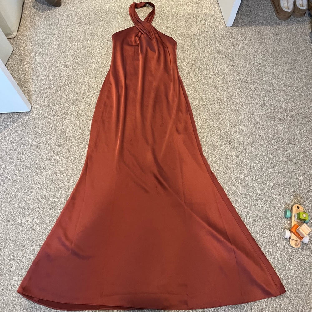 BHLDN cinnamon full length dress